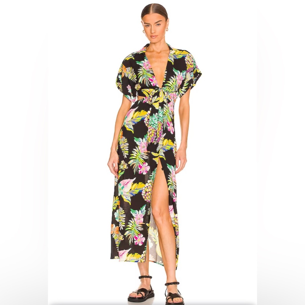 LE SUPERBE Mai Tai Mighty Dress in Black Tropi Cali Sz 0